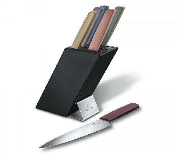  Victorinox Blok czarny na noże Swiss Modern, 6 elementów miks kolorów 6.7186.66