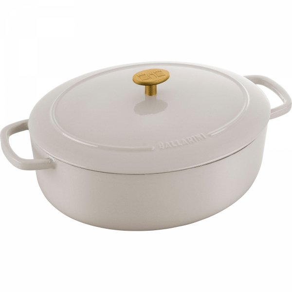 Garnek żeliwny Owalny 6.5l Kość Słoniowa Bellamonte Ballarini