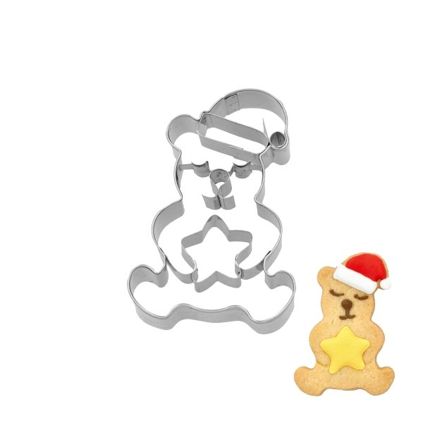 Foremka do wykrawania ŚWIĄTECZNY MIŚ Z GWIAZDKĄ 7 cm