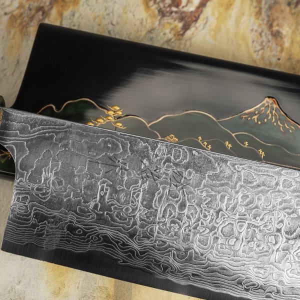 Takeshi Saji Art Fuji Unique R-2 Nóż Nakiri 17 cm + Saya