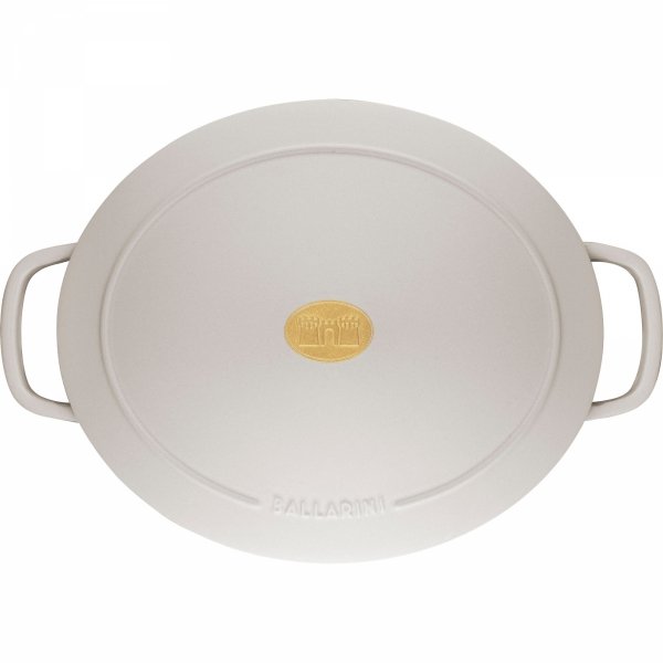 Garnek żeliwny Owalny 5.5l Kość Słoniowa Bellamonte Ballarini