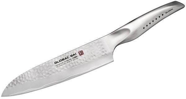 Komplet 4 noży Global SAI w biały bloku GKB-52
