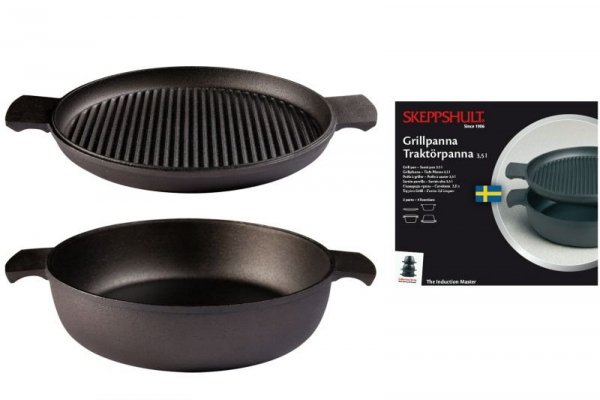 Zestaw 2 naczyń MASTER głęboka + grillowa patelnia