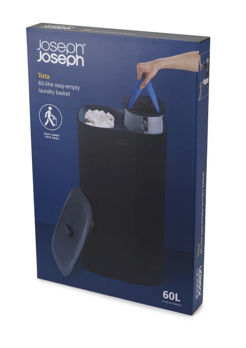 JJ-Kosz podwójny na pranie 60 l Tota, czarny
