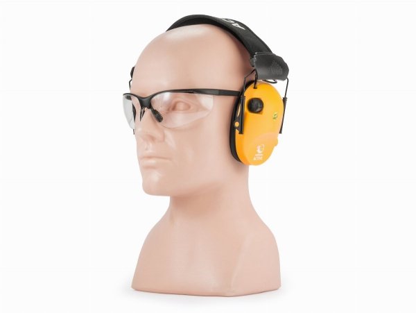Słuchawki ochronne aktywne RealHunter ACTiVE Pro pomarańczowe + okulary ochronne