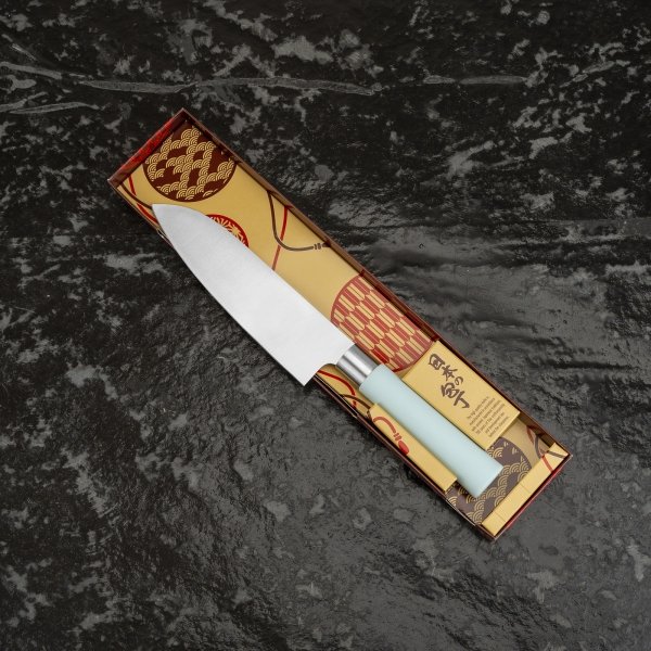 Satake Macaron Blue Nóż Santoku 17 cm