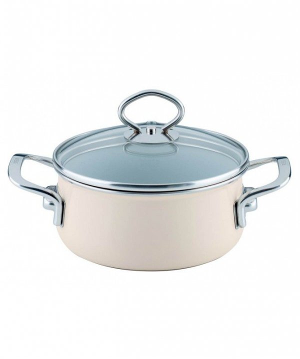Garnek Niski Z Pokrywą 16 cm Avorio Riess