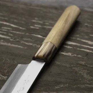 Hideo Kitaoka Aogami#2 Satin Damascus Nóż Yanagiba 24 cm