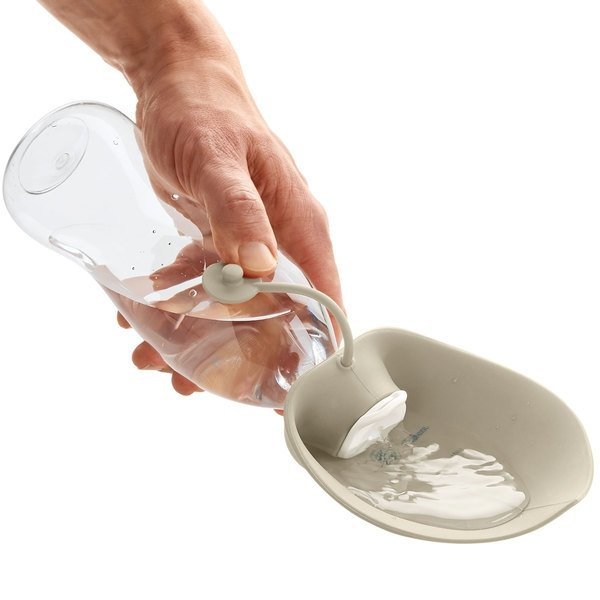 Butelka silikonowa z miską List 550ml beżowa