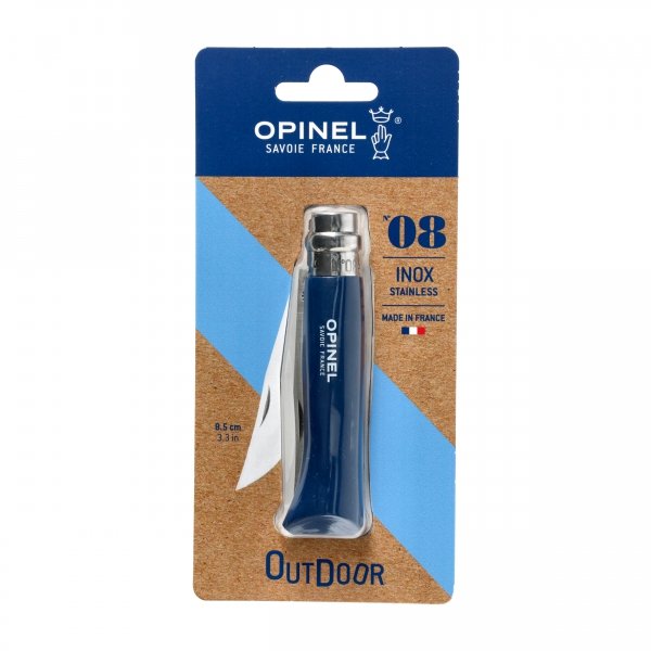 Nóż Opinel Colorama 08 inox grab ciemnoniebieski w blistrze