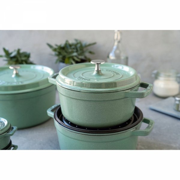 Garnek żeliwny Okrągły 3.8l Miętowy La Cocotte Staub