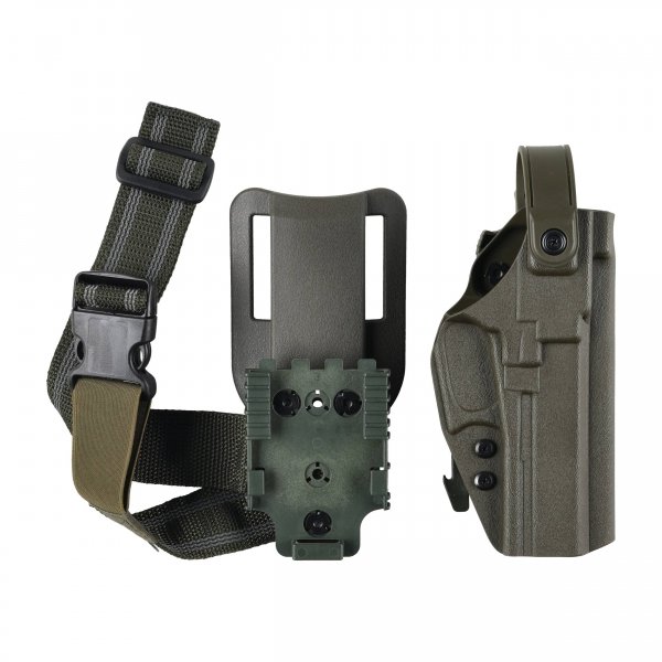 Kabura Doubletap OWB Strighter SLS z QLS VIS 100 pas na udo, oliwkowa
