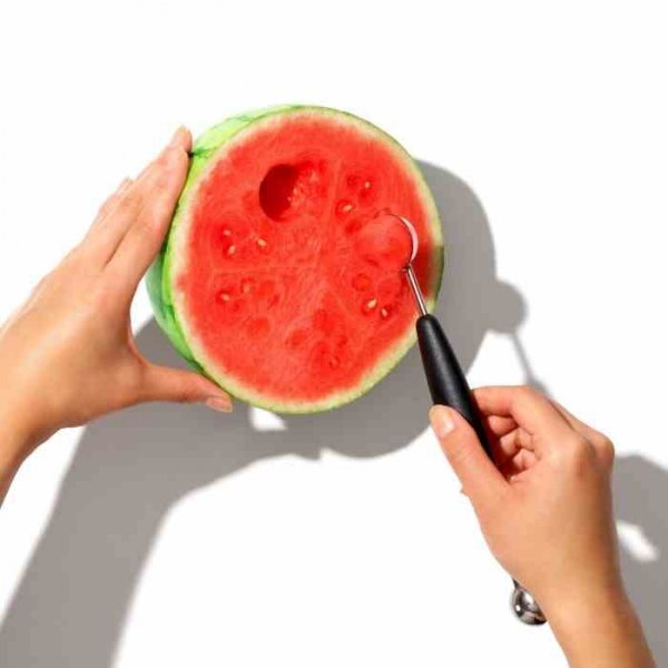 OXO-Łyżka podwójna do melona stalowa, czarna, Good