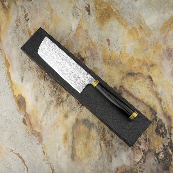 Takeshi Saji Art Tori Fuji on Lake R-2 Nóż Nakiri 17 cm + Saya