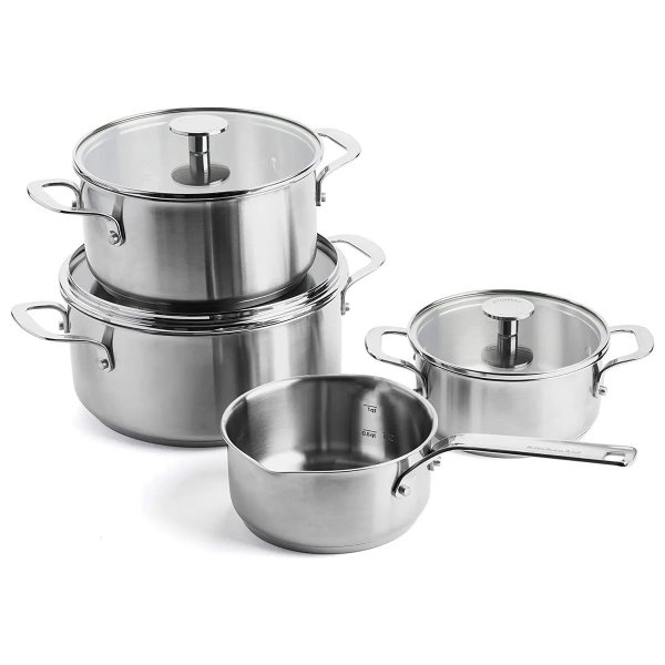 KitchenAid zestaw garnków stalowych  7 elementów
