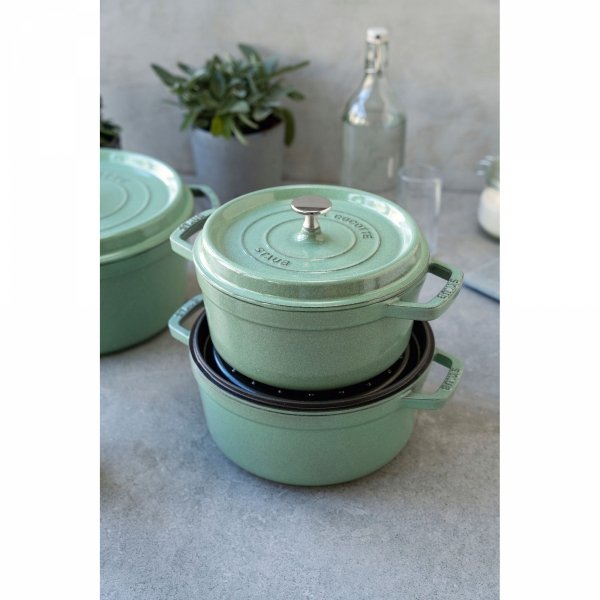 Garnek żeliwny Okrągły 2.6l Miętowy La Cocotte Staub