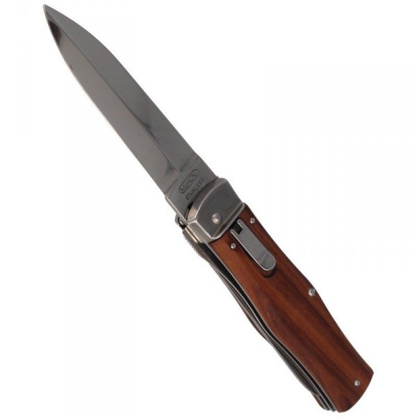 Nóż sprężynowy Mikov Predator palisander wood z piłą (241-nd-2/kp)