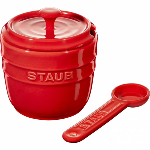 Pojemnik Na Sól Z łyżeczką 9 Cm, Czerwony Storage Staub