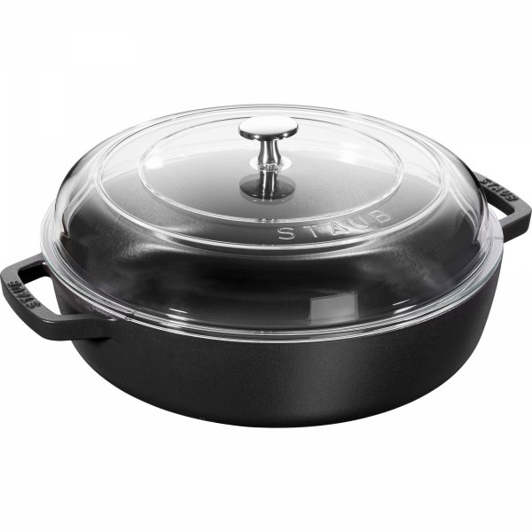 Patelnia żeliwna Z Pokrywką 28 Cm, Czarny Staub