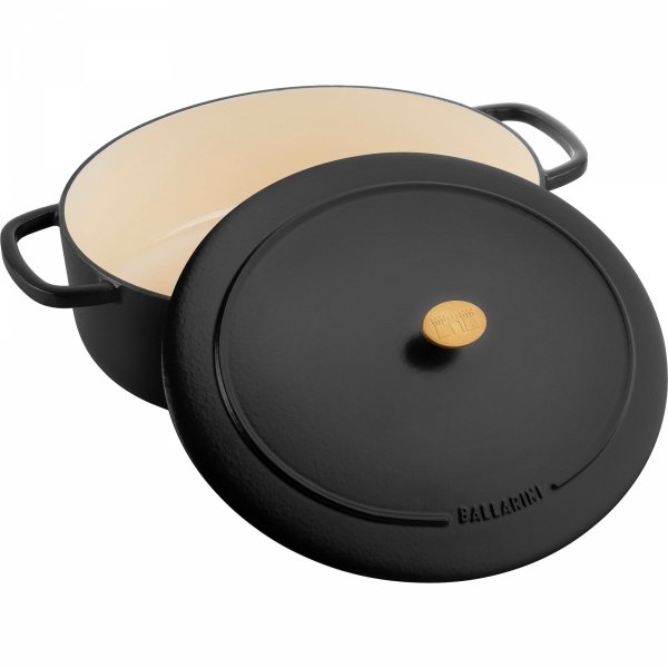 Garnek żeliwny Owalny 7.5l Czarny Bellamonte Ballarini