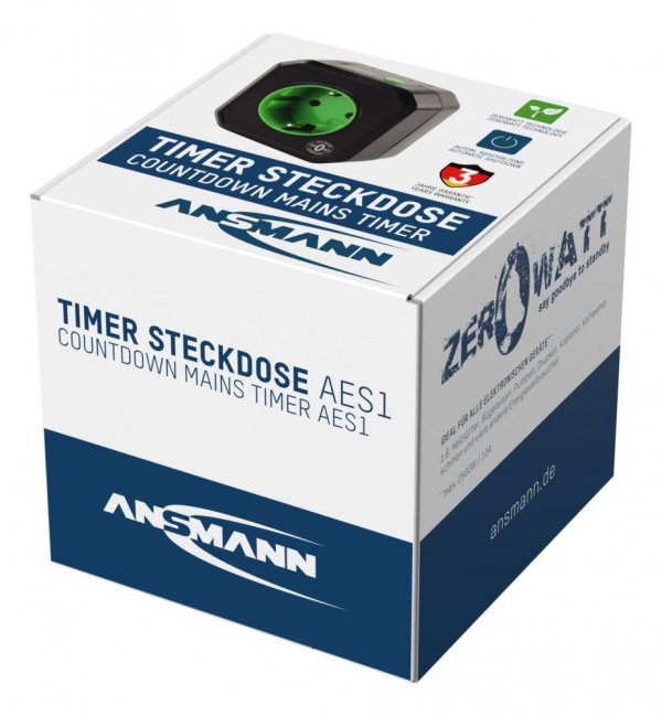 Programowane gniazdo Ansmann AES1, czarne, 230V