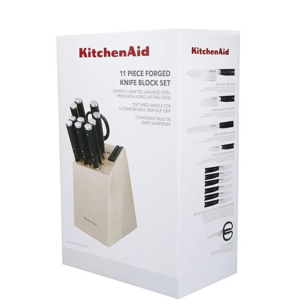KitchenAid blok z 10 nożami, nożyczkami i ostrzałką 11-cz