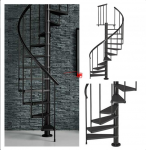 Spiralne schody Dolle Calgary - Ø 120 - 280,80 cm 11 stopni antracytowe