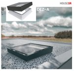 Fakro Okno do płaskiego dachu DEZ-A P2 U=0,95 W/m²K, otwierane elektrycznie w systemie Z-Wave, z spawanym elementem szklanym , szyba z pochyleniem.