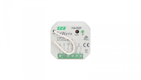 Radiowy podwójny przekaźnik bistabilny - montaż p/t 85-265V AC/DC FiWave FW-R2P