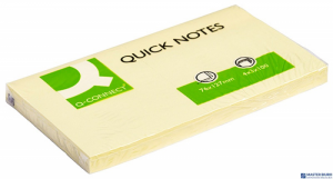 Bloczek samoprzylepny Q-CONNECT, 127x76mm, 1x100 kart., jasnożółty KF10503