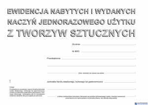 S-210-3 Ewidencja nabytych i wydanych naczyń jednorazowego użytku z tworzyw sztucznych A5 MICHALCZYK I PROKOP