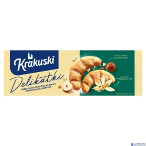 Ciastka BAHLSEN KRAKUSKI DELIKATKI herbatniki o smaku waniliowym z orzechami laskowymi 125g