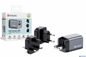 Ładowarka sieciowa/ścienna VERBATIM GAN CHARGER, 35W, 2xport, TYPE C+USB A, 32200