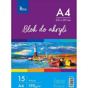 Blok do akryli   A4 190g 15ark KB012-A4 TETIS