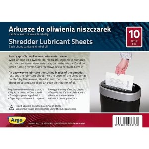 Arkusze do oliwienia niszczarek 10ark 130110