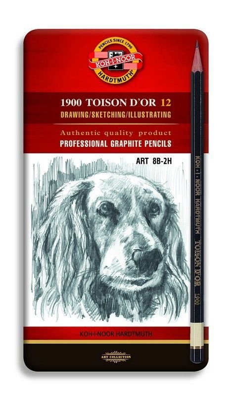 Ołówek Grafitowy 1912 ART TOISON DOR 8B-2H komplet 12 szt. KOH I NOOR