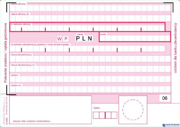 Polecenie przelewu, (1+1) A6 80kartek, 10-449-5M DOTTS