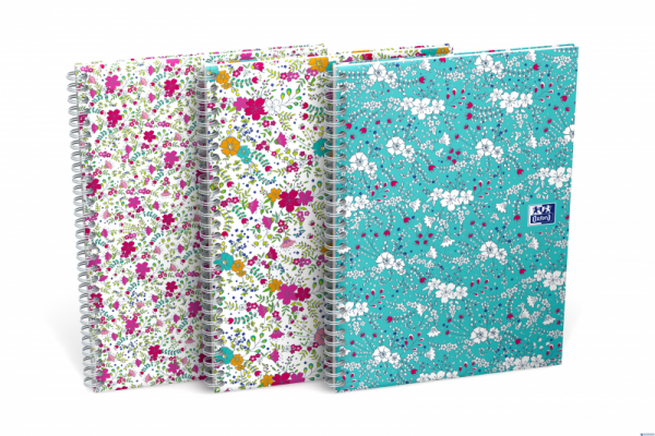 Kołonotatnik A5 60 kartek kratka/tagi Floral Oxford 400094951