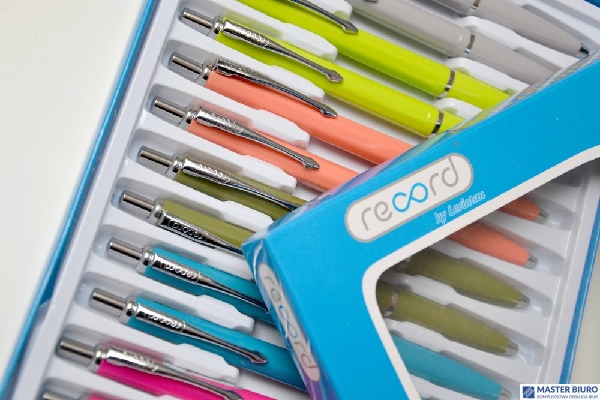 Długopis automatyczny RECORD, wielkopojemny, niebieski, MIX kolor obudowy, typ ZENITH, 110071