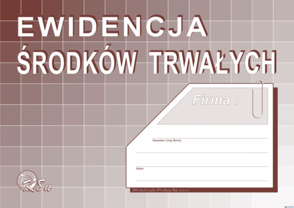Nowy Wzór K8u Ewidencja środków trwałych A5 32 strony MICHALCZYK I PROKOP