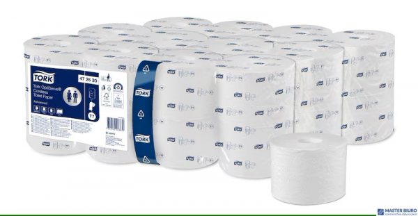 Papier toaletowy Tork, OptiServe/Mid-size, 2 warstwy, kolor biały, (24) bez gilzy, T7advanced 472630