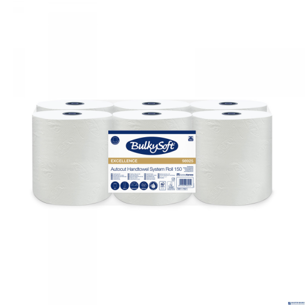 Ręcznik w roli autocut PRO (6rolek) biały, celuloza, 3w, 150m, 98925 BULKYSOFT