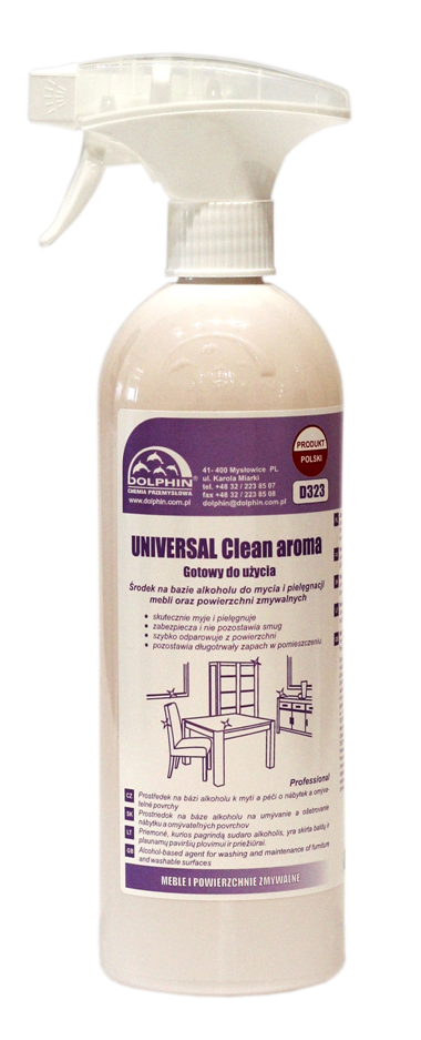 DOLPHIN Universal Clean Aroma  0,75L - Środek na bazie alkoholu do mycia i pielęgnacji mebli oraz powierzchni zmywalnych D 323/0,75
