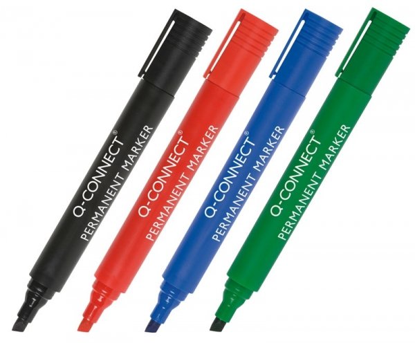Marker permanentny Q-CONNECT, ścięty, 3-5mm (linia), czarny, KF26042