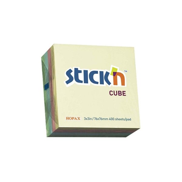 Bloczek STICKN 76x76mm 400k mix 4 kolory pastelowe 21013