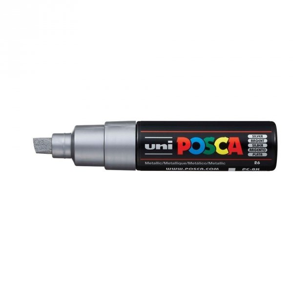 Marker z tuszem pigmentowym PC-8K srebrny POSCA UNPC8K/6SR