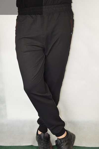 Spodnie męskie dresowe czarne ze ściągaczem