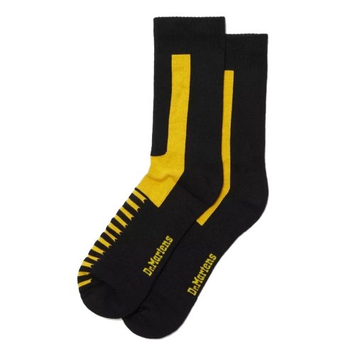 Skarpety Dr. Martens DOUBLE DOC SOCKS Organic Cotton Blend Black Yellow AC742018