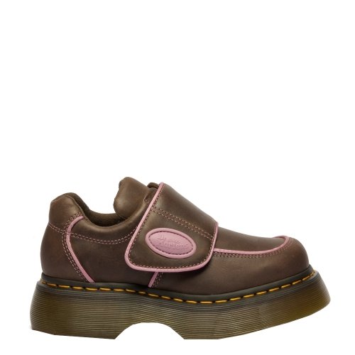 Półbuty Dr. Martens BUZZ STRAP VELCRO Dark Brown Wyoming 42845200
