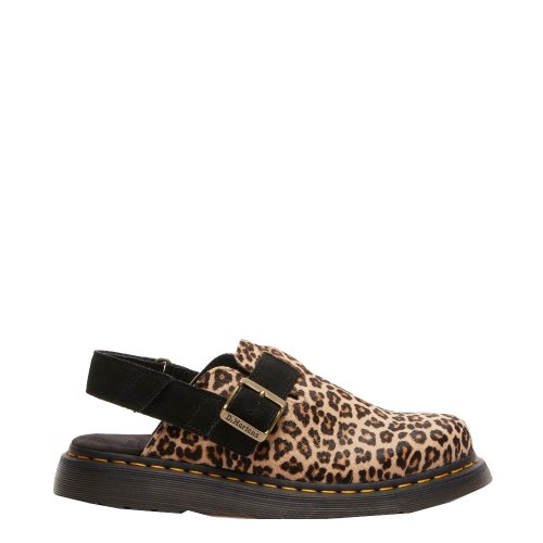 Buty z odkrytą pientą Dr. Martens JORGE II Light Tan+Black Mini Leopard Spot Hair On+EH Suede 41088200